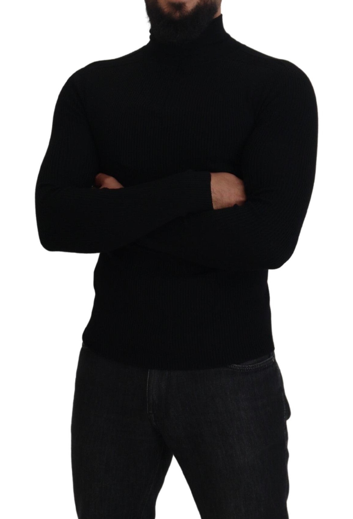 Dolce & Gabbana Black Half Zip Turtleneck Pullover Sweater -   -  Dolce & Gabbana.