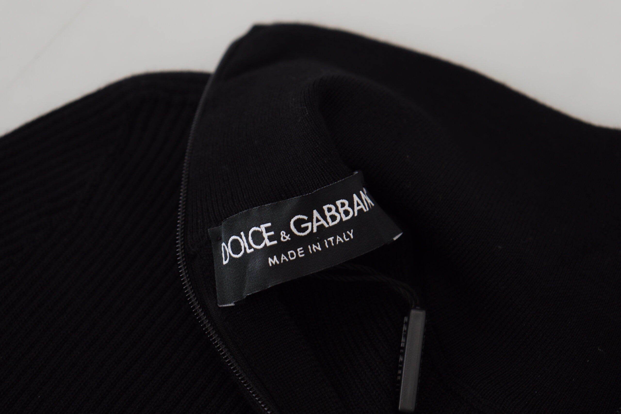 Dolce & Gabbana Black Half Zip Turtleneck Pullover Sweater -   -  Dolce & Gabbana.