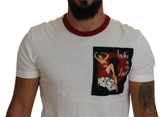 Dolce & Gabbana Cotton White Logo Print Crewneck T-shirt -   -  Dolce & Gabbana.