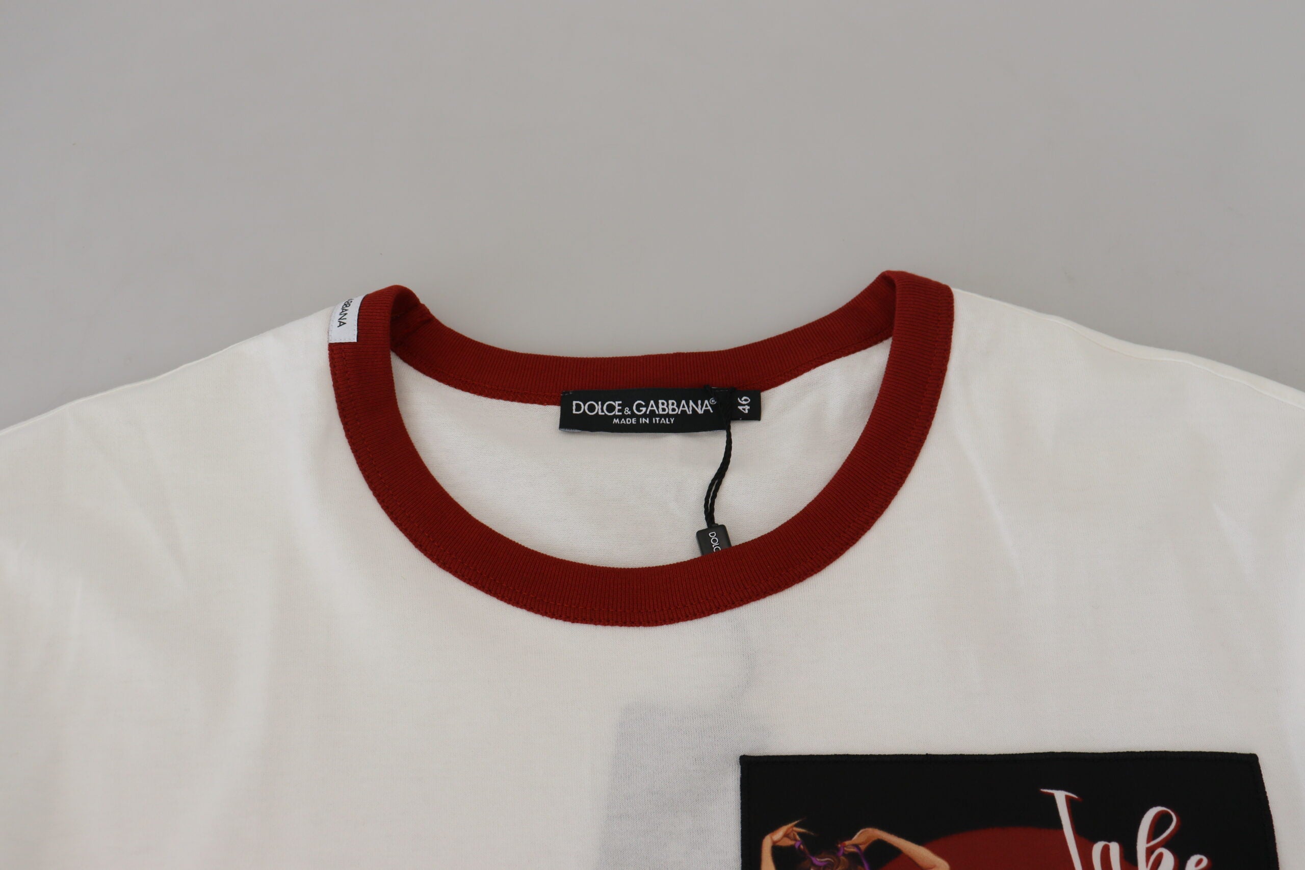 Dolce & Gabbana Cotton White Logo Print Crewneck T-shirt -   -  Dolce & Gabbana.
