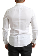 Dolce & Gabbana White Tuxedo Slim Fit Baroque Shirt -   -  Dolce & Gabbana.