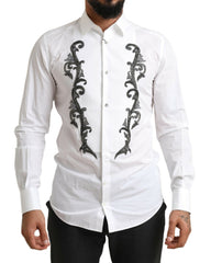 Dolce & Gabbana White Tuxedo Slim Fit Baroque Shirt -   -  Dolce & Gabbana.