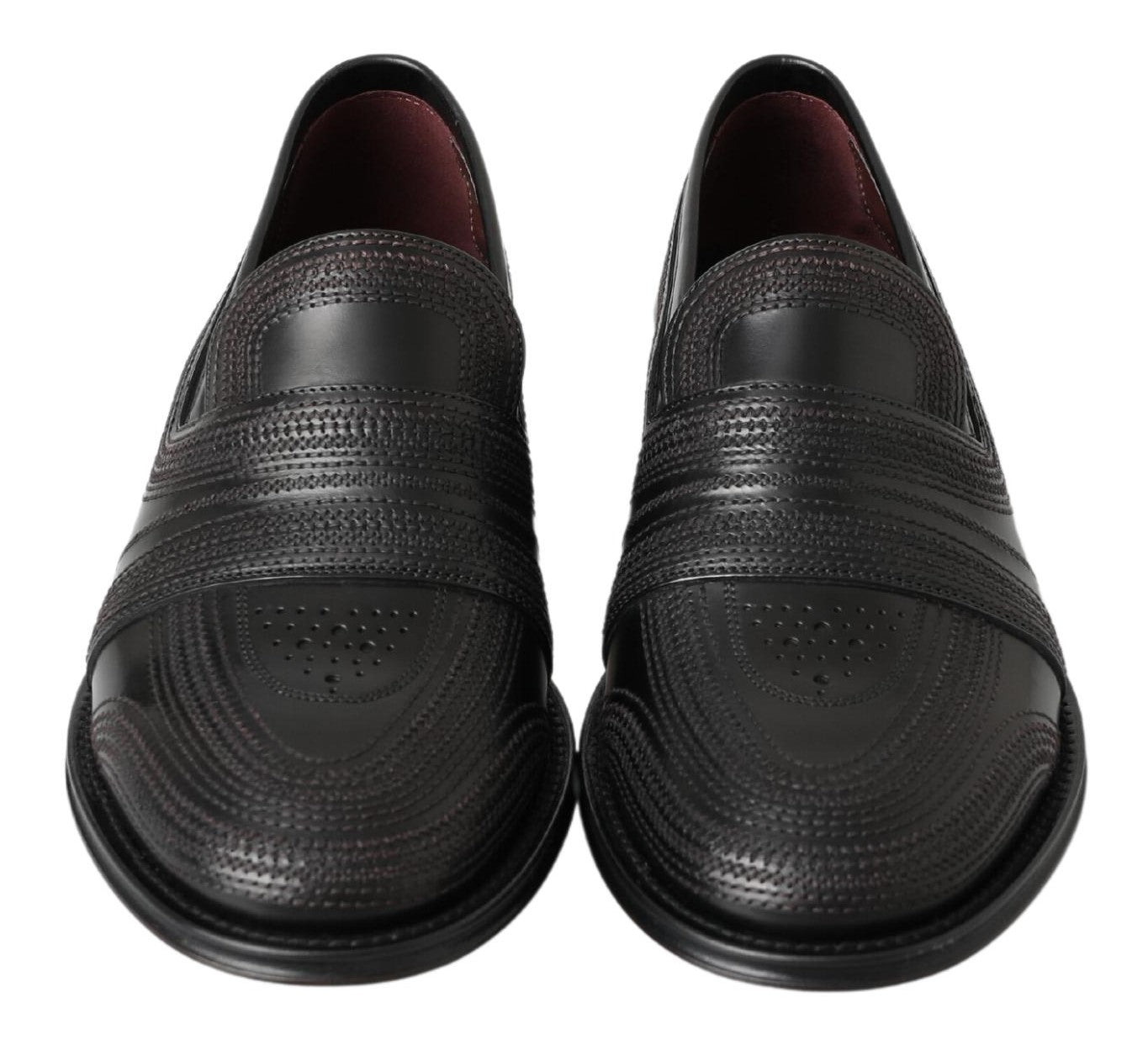 Dolce & Gabbana Black Leather Slipper Loafers Stitched Shoes -   -  Dolce & Gabbana.