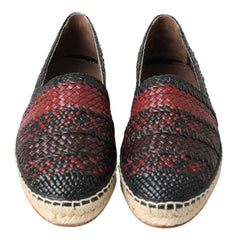 Dolce & Gabbana Black Bordeaux Buffalo Leather Espadrille Shoes -   -  Dolce & Gabbana.