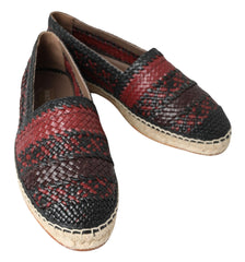 Dolce & Gabbana Black Bordeaux Buffalo Leather Espadrille Shoes -   -  Dolce & Gabbana.