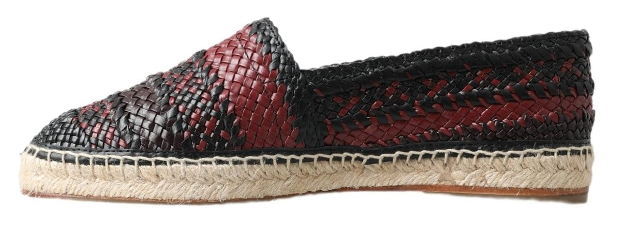 Dolce & Gabbana Black Bordeaux Buffalo Leather Espadrille Shoes -   -  Dolce & Gabbana.