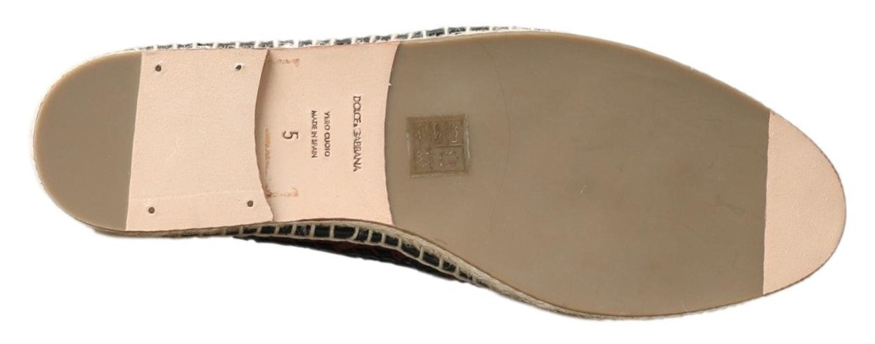 Dolce & Gabbana Black Bordeaux Buffalo Leather Espadrille Shoes -   -  Dolce & Gabbana.