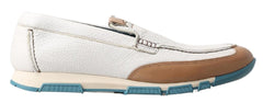 Dolce & Gabbana White Leather Loafers Moccasins Shoes -   -  Dolce & Gabbana.