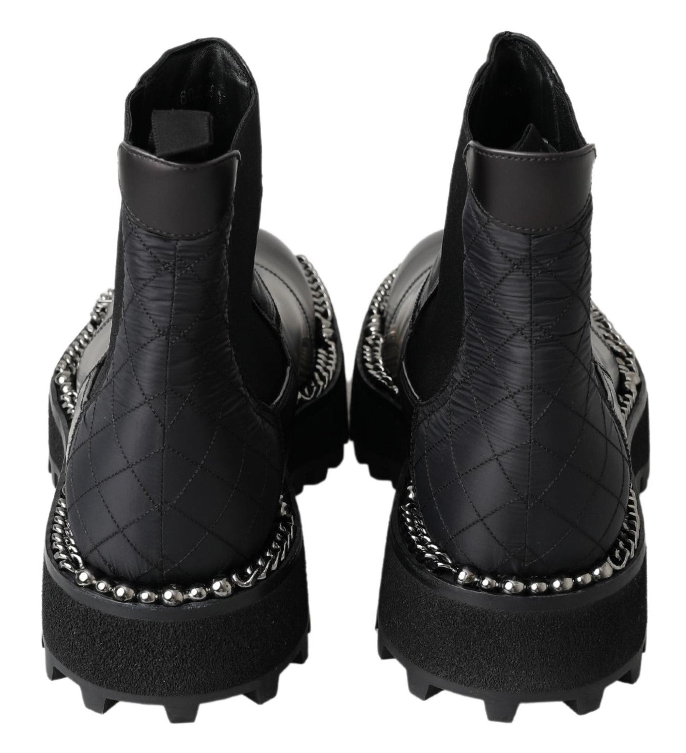 Dolce & Gabbana Black Leather Slip on Stretch Boots -   -  Dolce & Gabbana.