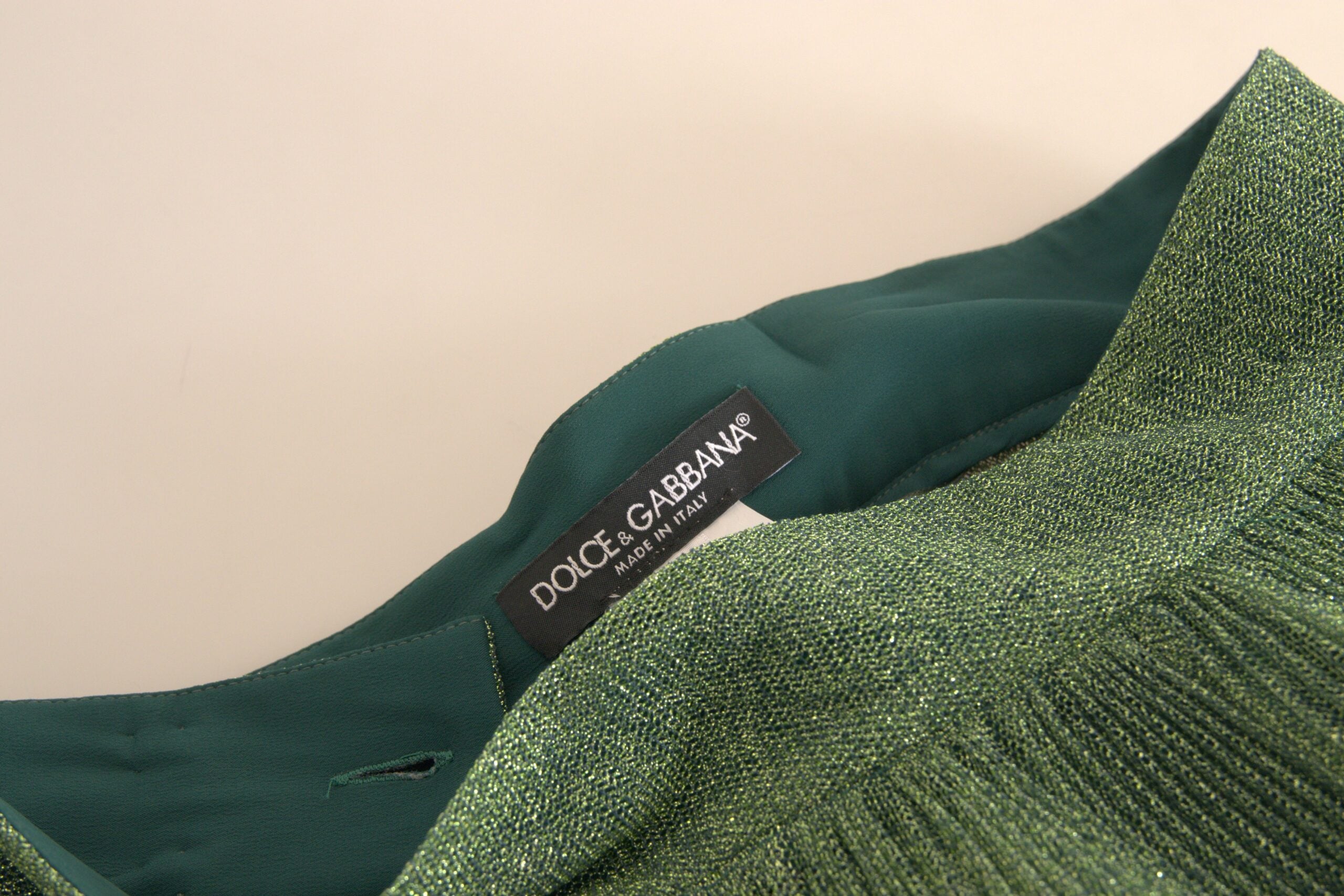 Dolce & Gabbana Metallic Green High Waist A-line Pleated Skirt -   -  Dolce & Gabbana.