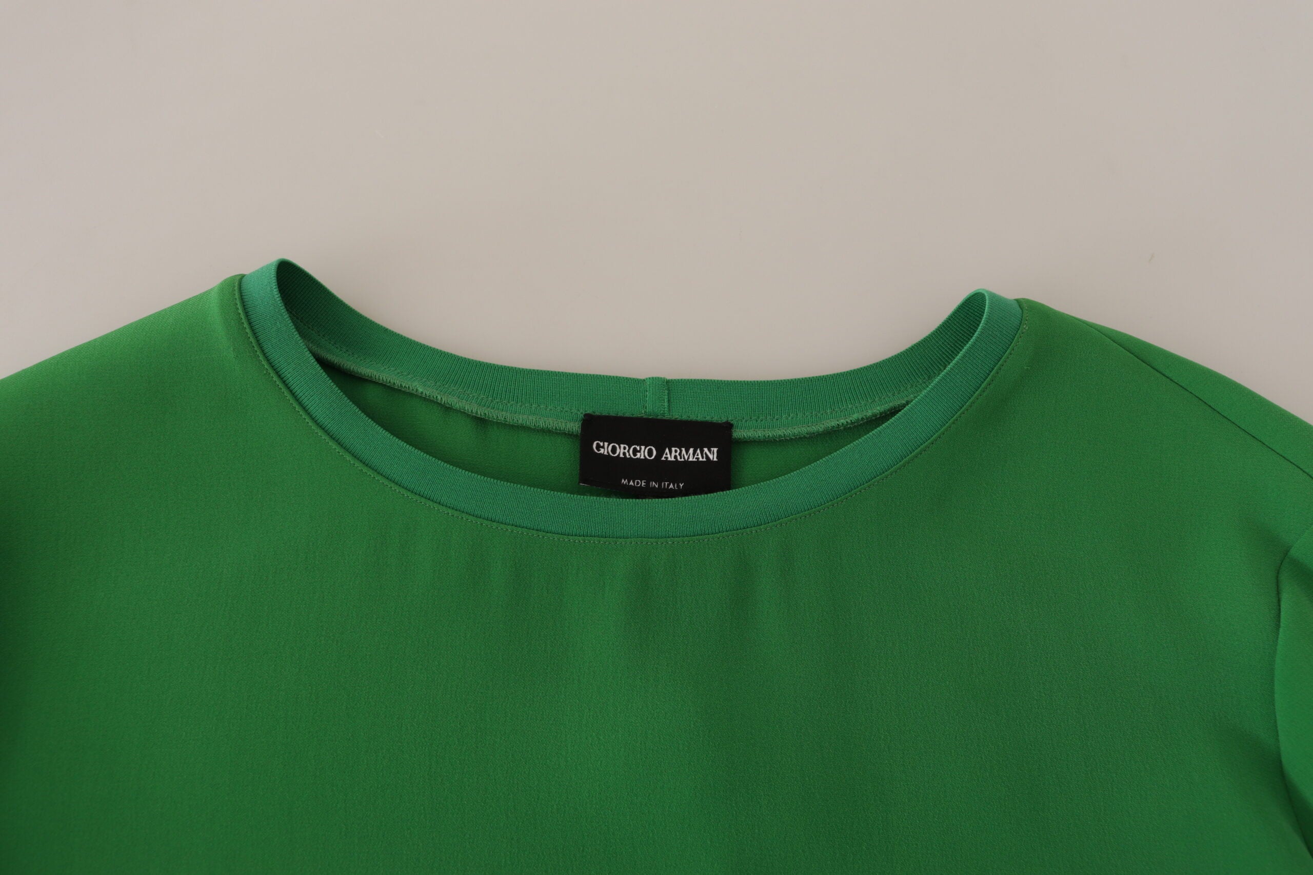 Armani Green Silk Long Sleeves Round Neck Sweater -   -  Armani.