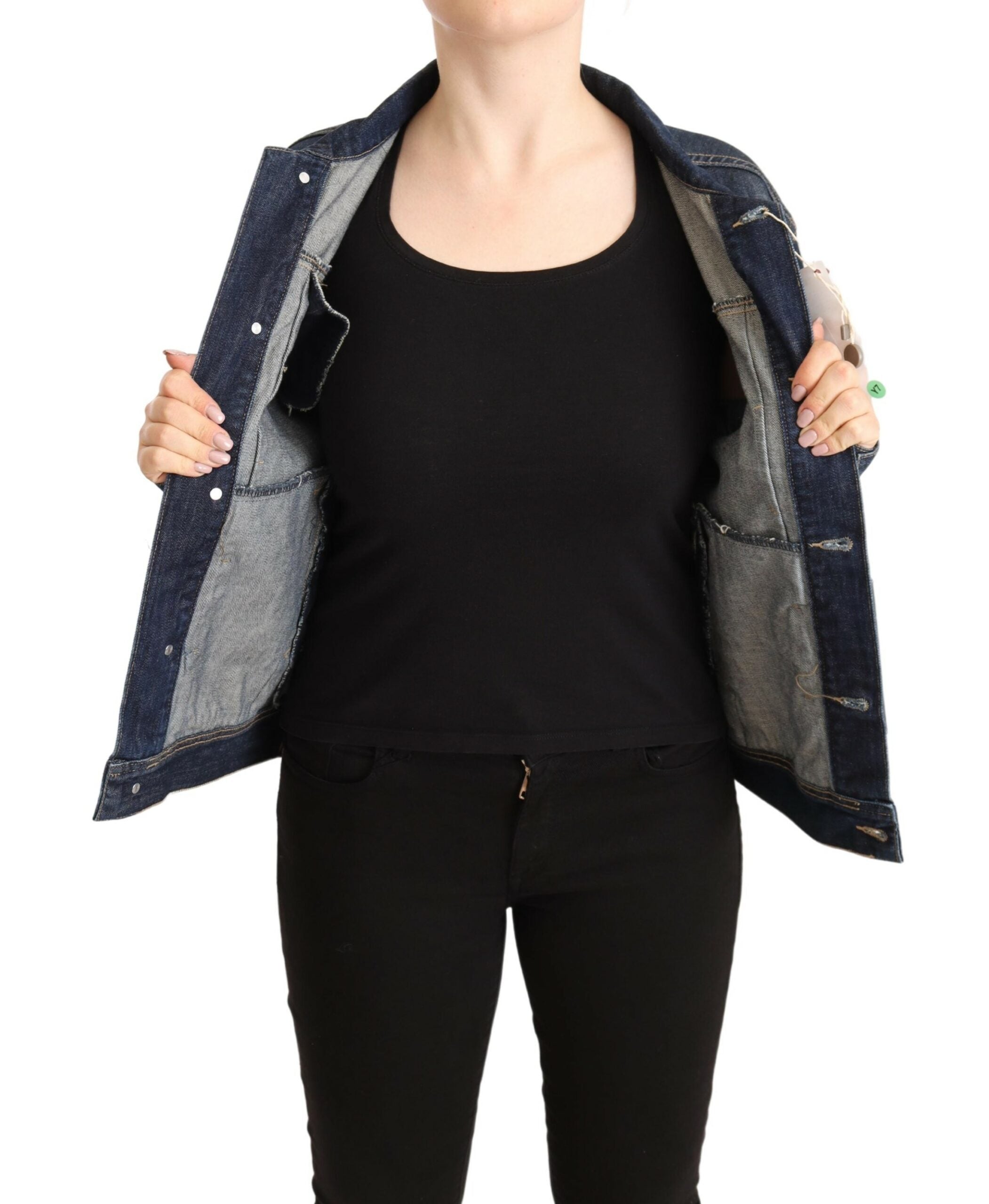 Master Coat Dark Blue Button Down Long Sleeves Denim Jacket -   -  Master Coat.
