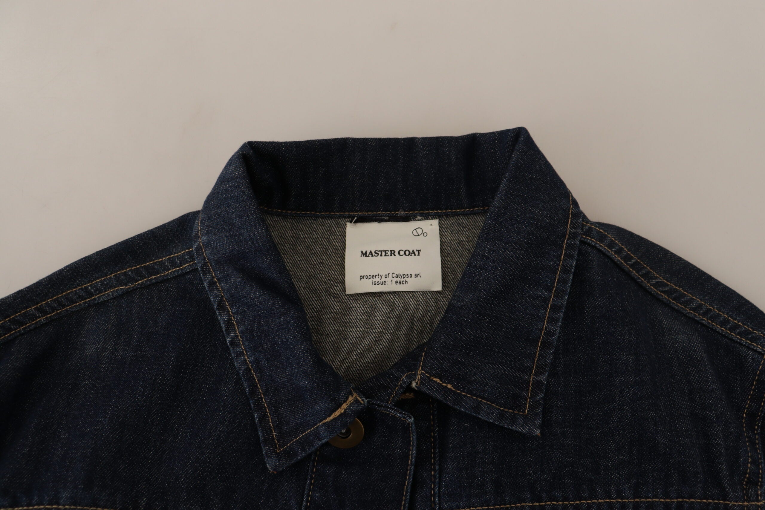 Master Coat Dark Blue Button Down Long Sleeves Denim Jacket -   -  Master Coat.