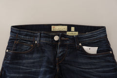 Acht Blue Washed Cotton Low Waist Skinny Denim Jeans -   -  Acht.