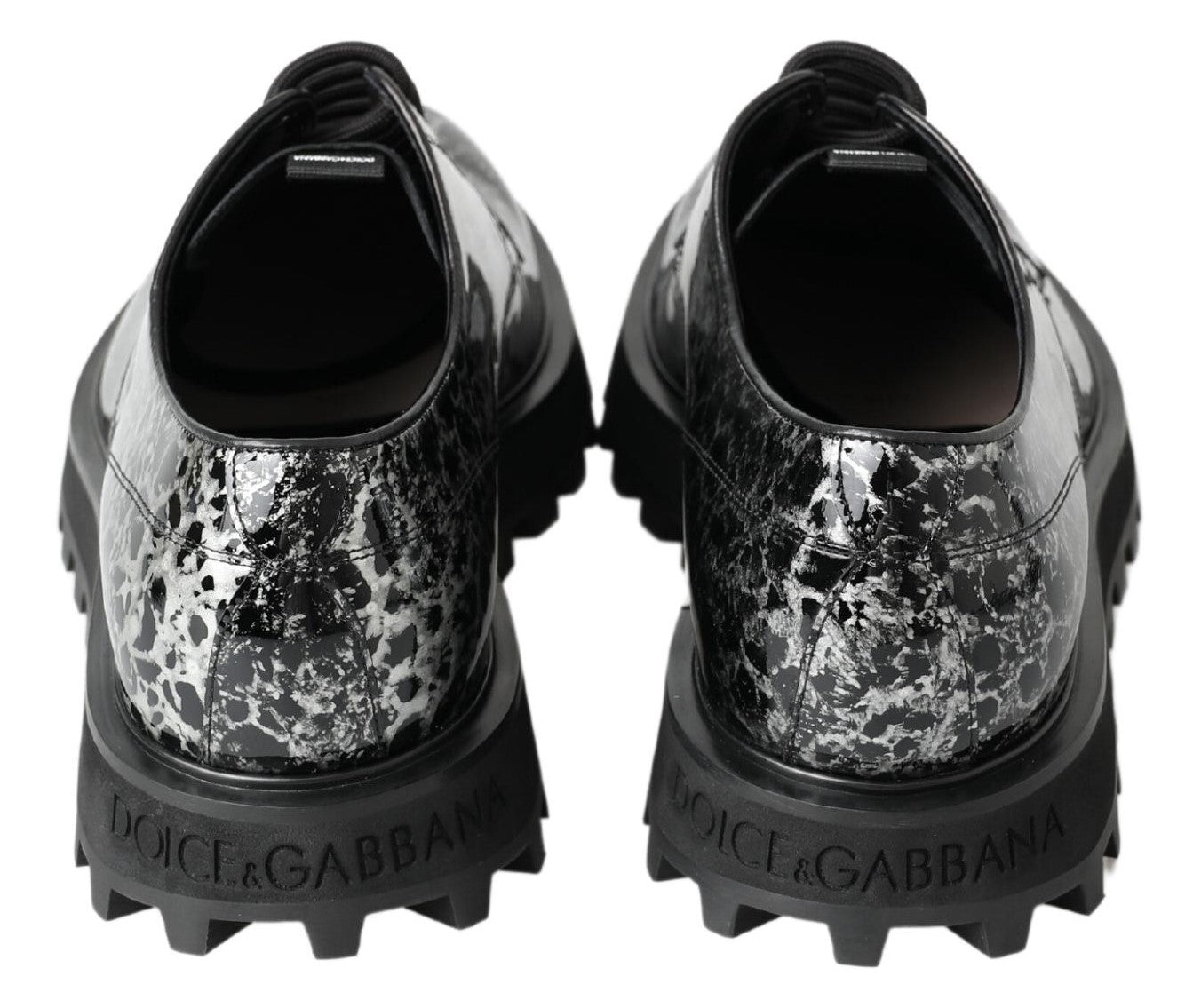 Dolce & Gabbana Black White Derby Patent Leather Shoes -   -  Dolce & Gabbana.