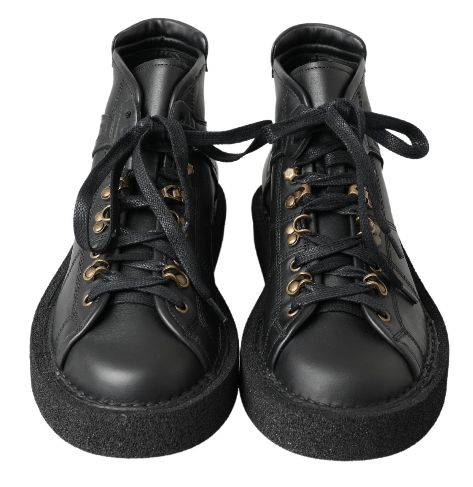 Dolce & Gabbana Black Leather Slip on Stretch Boots -   -  Dolce & Gabbana.