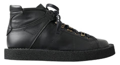 Dolce & Gabbana Black Leather Slip on Stretch Boots -   -  Dolce & Gabbana.