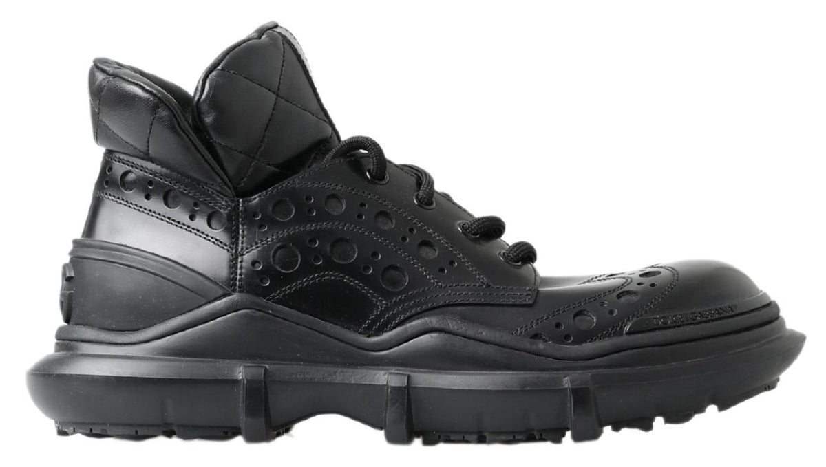 Dolce & Gabbana Black Leather Ankle Casual Boots -   -  Dolce & Gabbana.