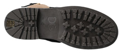 Dolce & Gabbana Black Leather Brown Shearling Boots -   -  Dolce & Gabbana.
