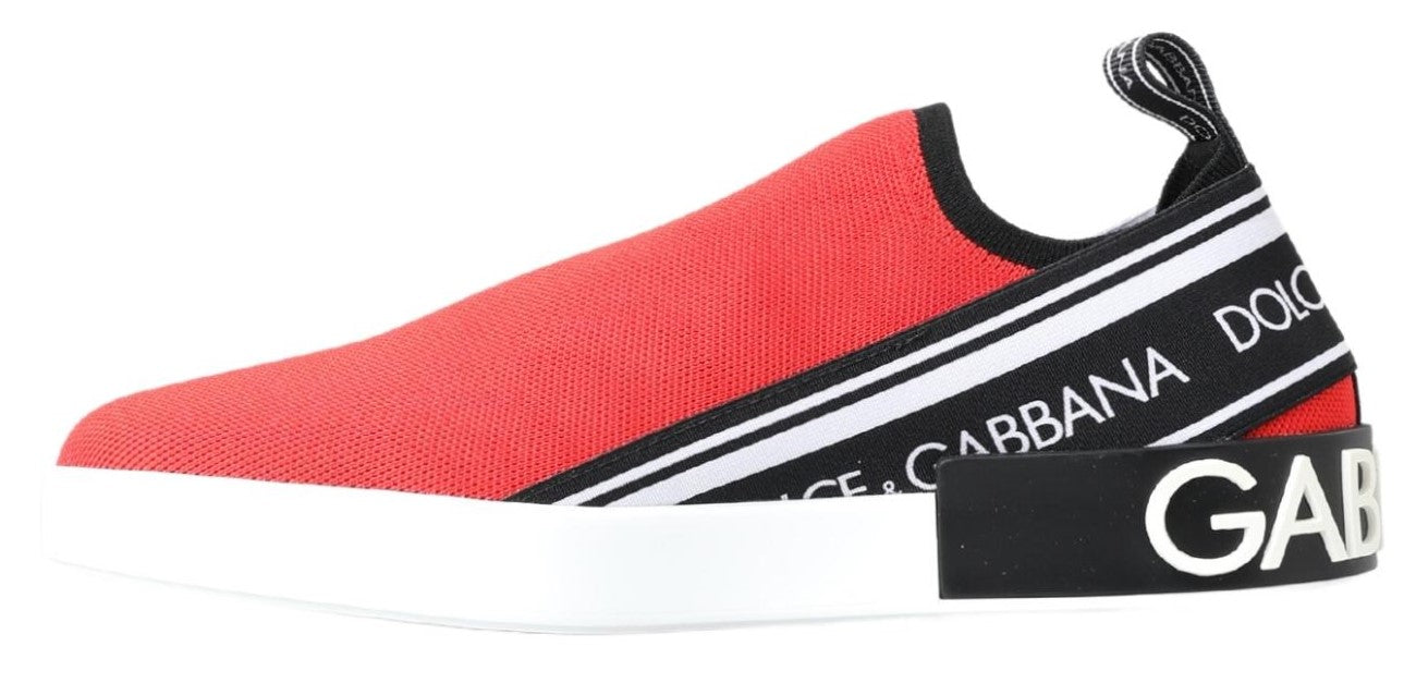 Dolce & Gabbana Red White Flat Sneakers Loafers Shoes -   -  Dolce & Gabbana.
