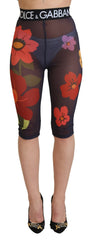 Dolce & Gabbana Black Floral Leggings Stretch Waist Pants -   -  Dolce & Gabbana.