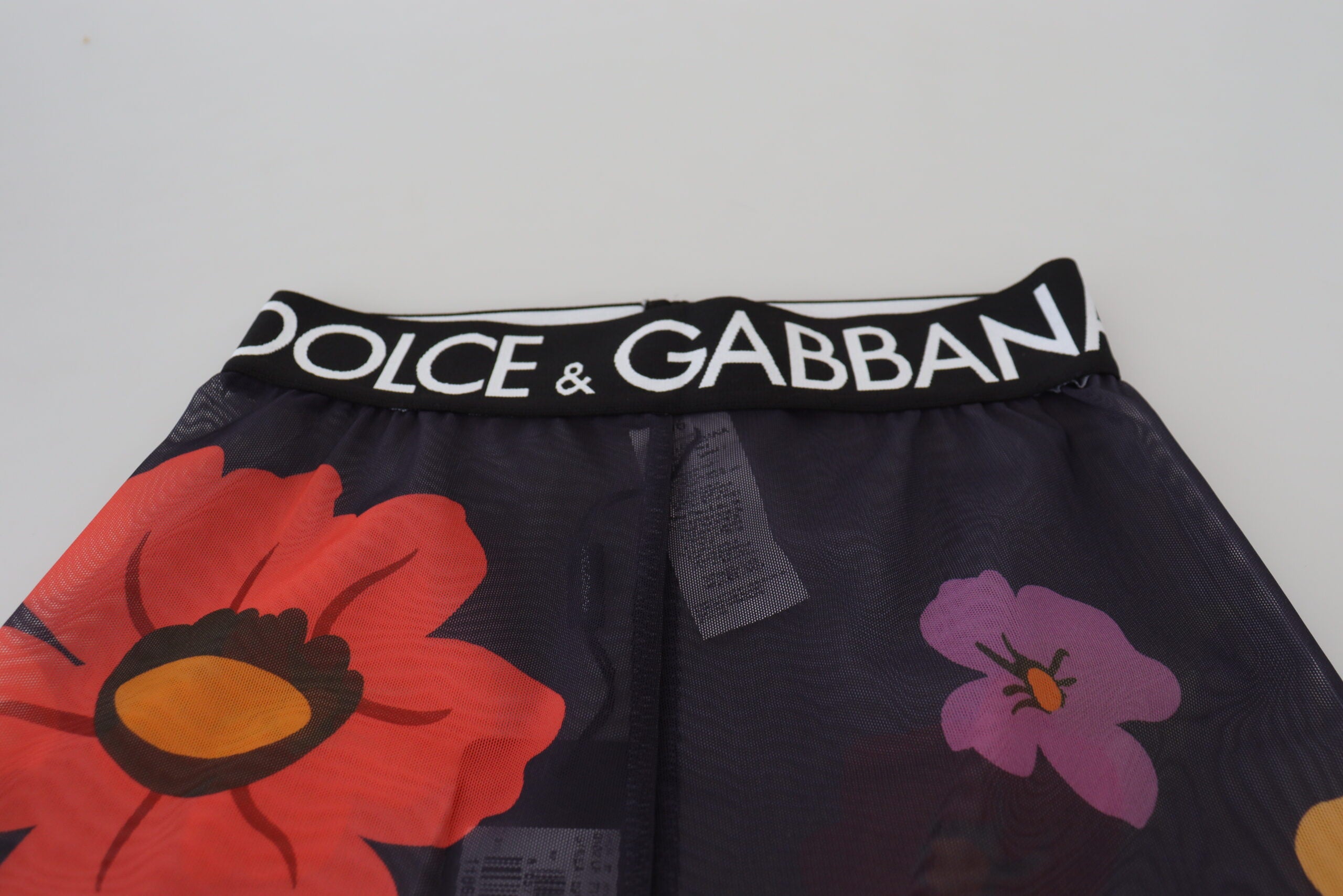 Dolce & Gabbana Black Floral Leggings Stretch Waist Pants -   -  Dolce & Gabbana.