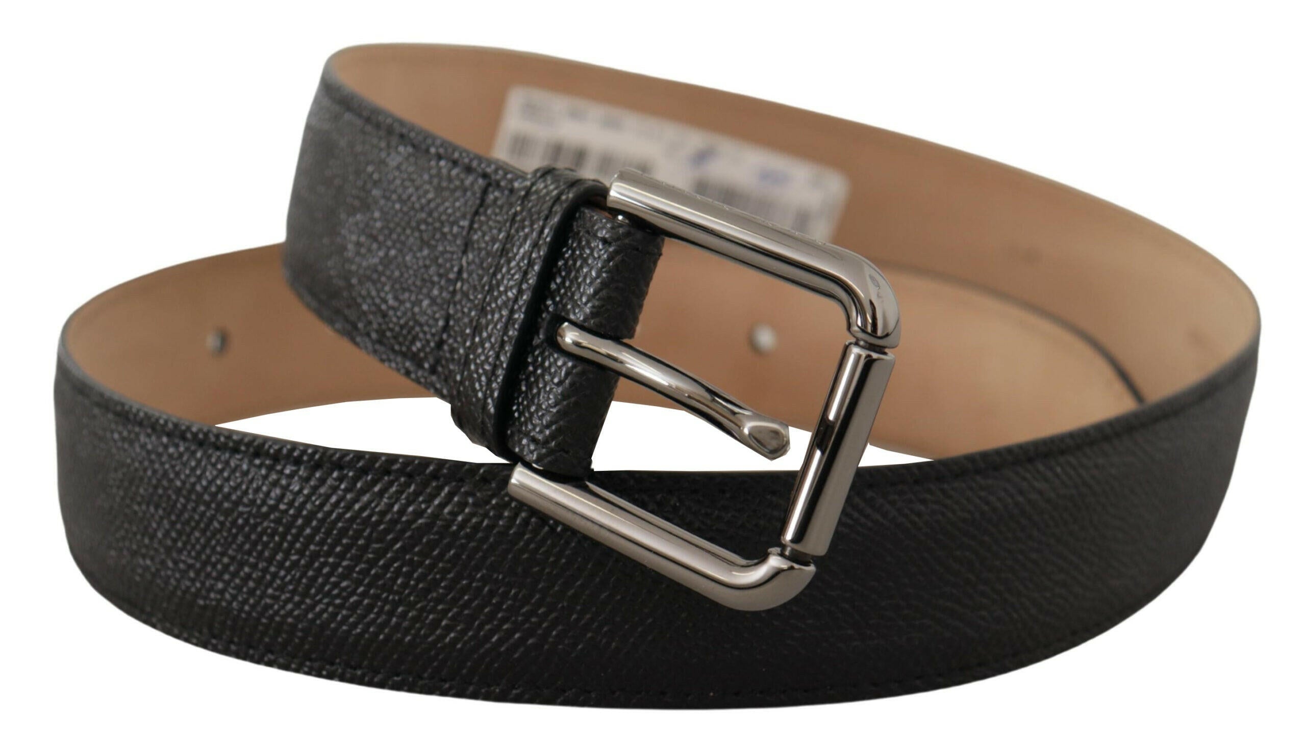 Dolce & Gabbana Black Calf Leather Brown Backend Belt -   -  Dolce & Gabbana.