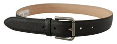 Dolce & Gabbana Black Calf Leather Brown Backend Belt -   -  Dolce & Gabbana.