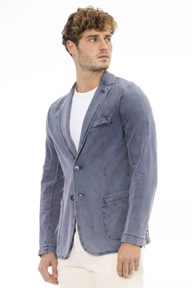 Distretto12 Blue Cotton Mens Blazer -   -  Distretto12.
