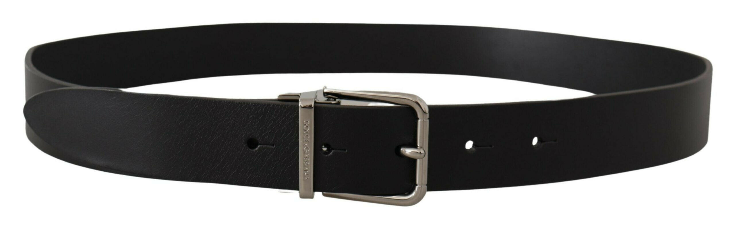 Dolce & Gabbana Black Casual Calf Leather Logo Metal Buckle Belt -   -  Dolce & Gabbana.