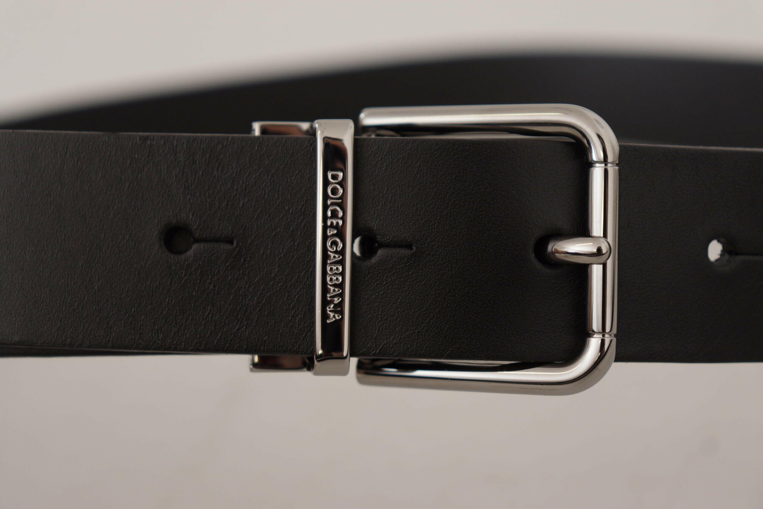Dolce & Gabbana Black Casual Calf Leather Logo Metal Buckle Belt -   -  Dolce & Gabbana.