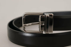 Dolce & Gabbana Black Calf Leather Metal Logo Buckle Belt -   -  Dolce & Gabbana.