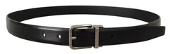 Dolce & Gabbana Black Calf Leather Metal Logo Buckle Belt -   -  Dolce & Gabbana.