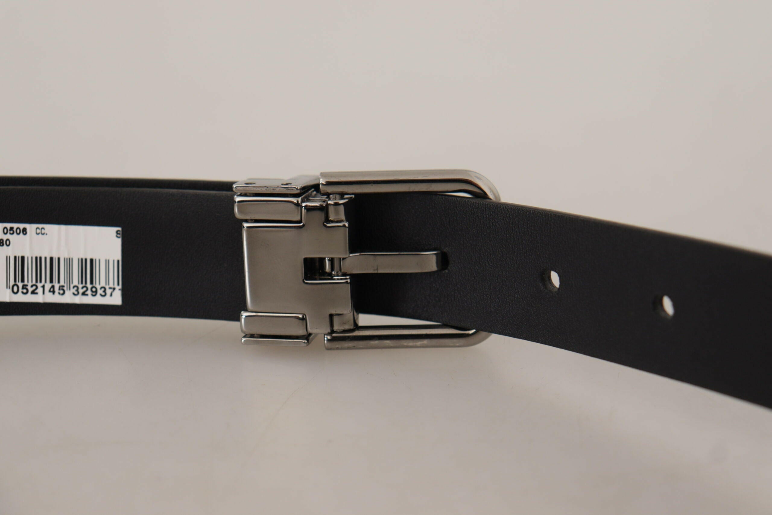 Dolce & Gabbana Black Calf Leather Metal Logo Buckle Belt -   -  Dolce & Gabbana.