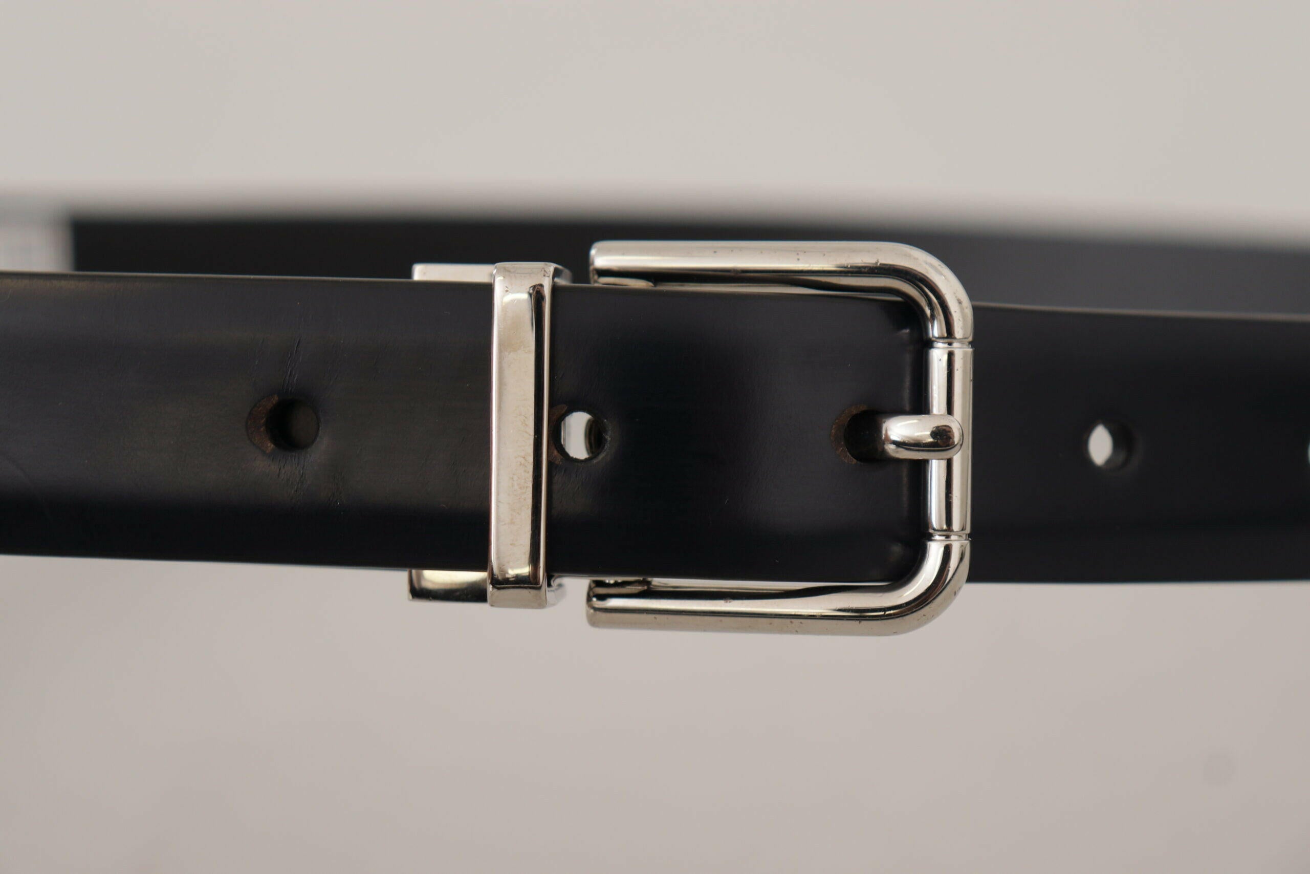 Dolce & Gabbana Black Calf Leather Classic Logo Metal Buckle Belt -   -  Dolce & Gabbana.