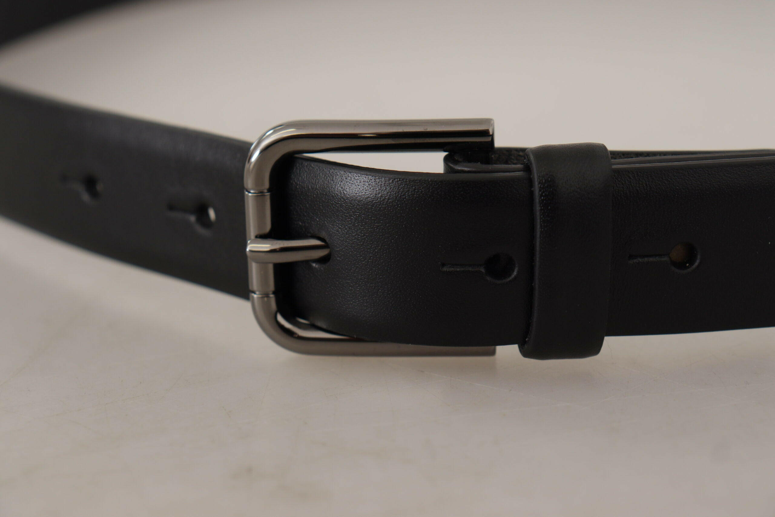 Dolce & Gabbana Black Calf Leather Classic Logo Metal Buckle Belt -   -  Dolce & Gabbana.