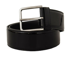 Dolce & Gabbana Black Patent Leather Logo Engraved Buckle Belt -   -  Dolce & Gabbana.