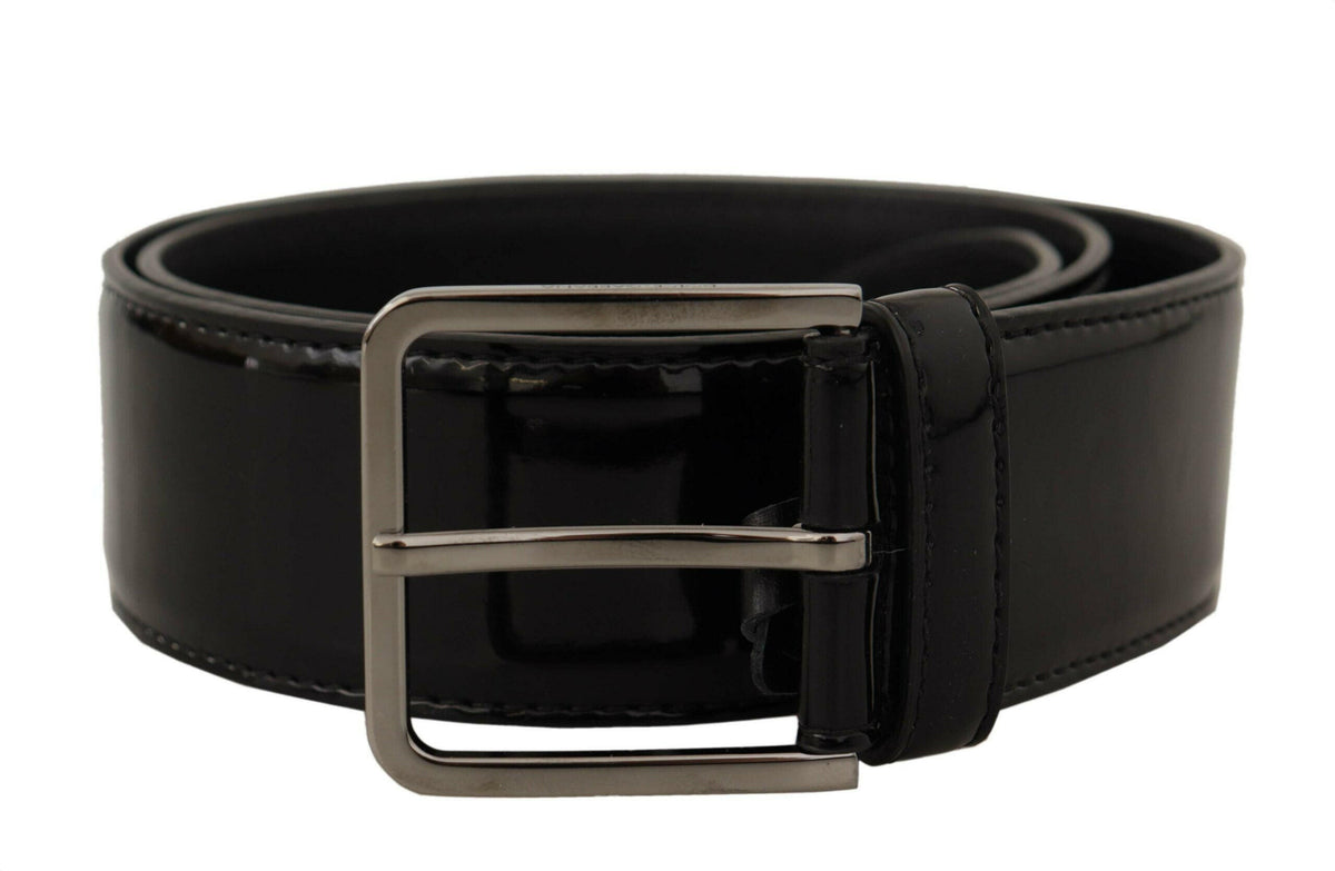 Dolce & Gabbana Black Patent Leather Logo Engraved Buckle Belt -   -  Dolce & Gabbana.