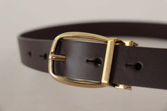 Dolce & Gabbana Dark Brown Calf Leather Gold Tone Metal Buckle -   -  Dolce & Gabbana.