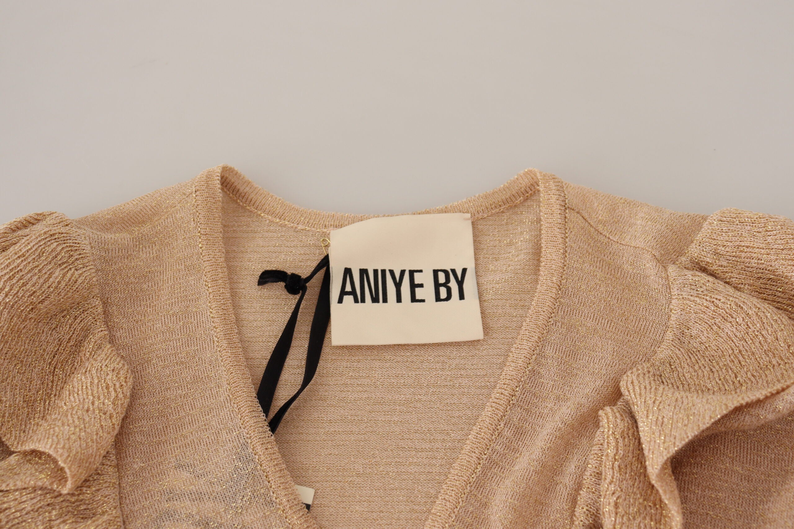 Aniye By Beige Ruffle Long Sleeves Open Front Cardigan Sweater -   -  Aniye By.