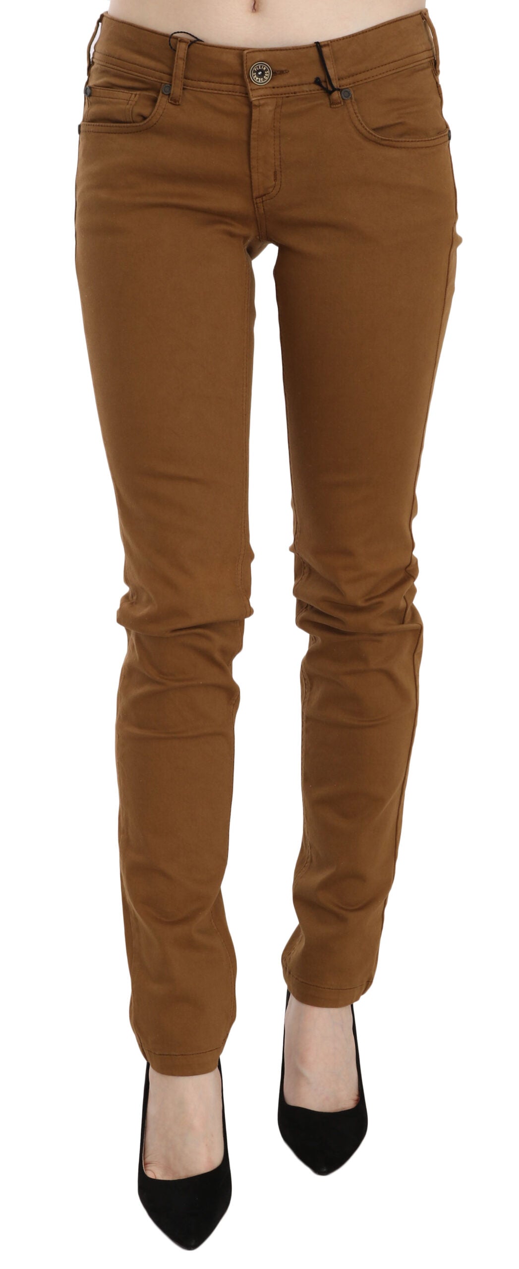 PLEIN SUD Brown Cotton Mid Waist Skinny Slim Fit Denim Jeans -   -  PLEIN SUD.