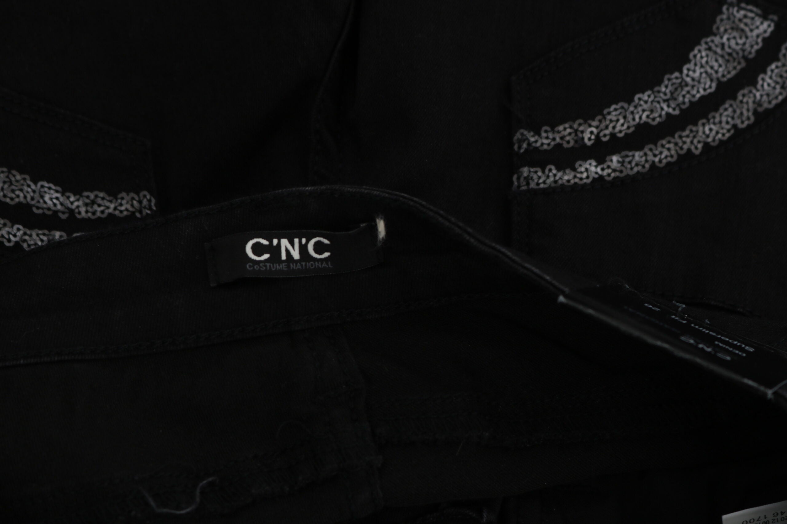 Costume National Black Sequined Mid Waist Slim Fit Denim Jeans -   -  Costume National.