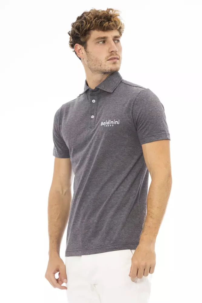 Baldinini Trend Gray Cotton Men Polo Shirt -   -  Baldinini Trend.