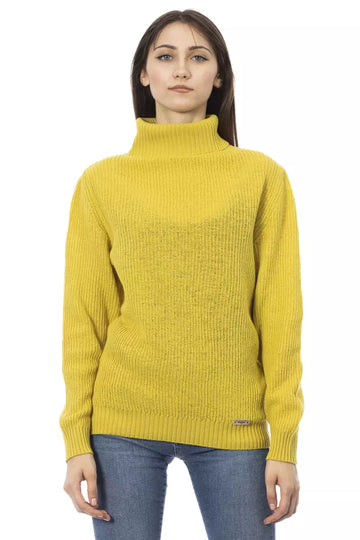 Baldinini Trend - Luxurious Ribbed Turtleneck Wool Sweater - Yellow