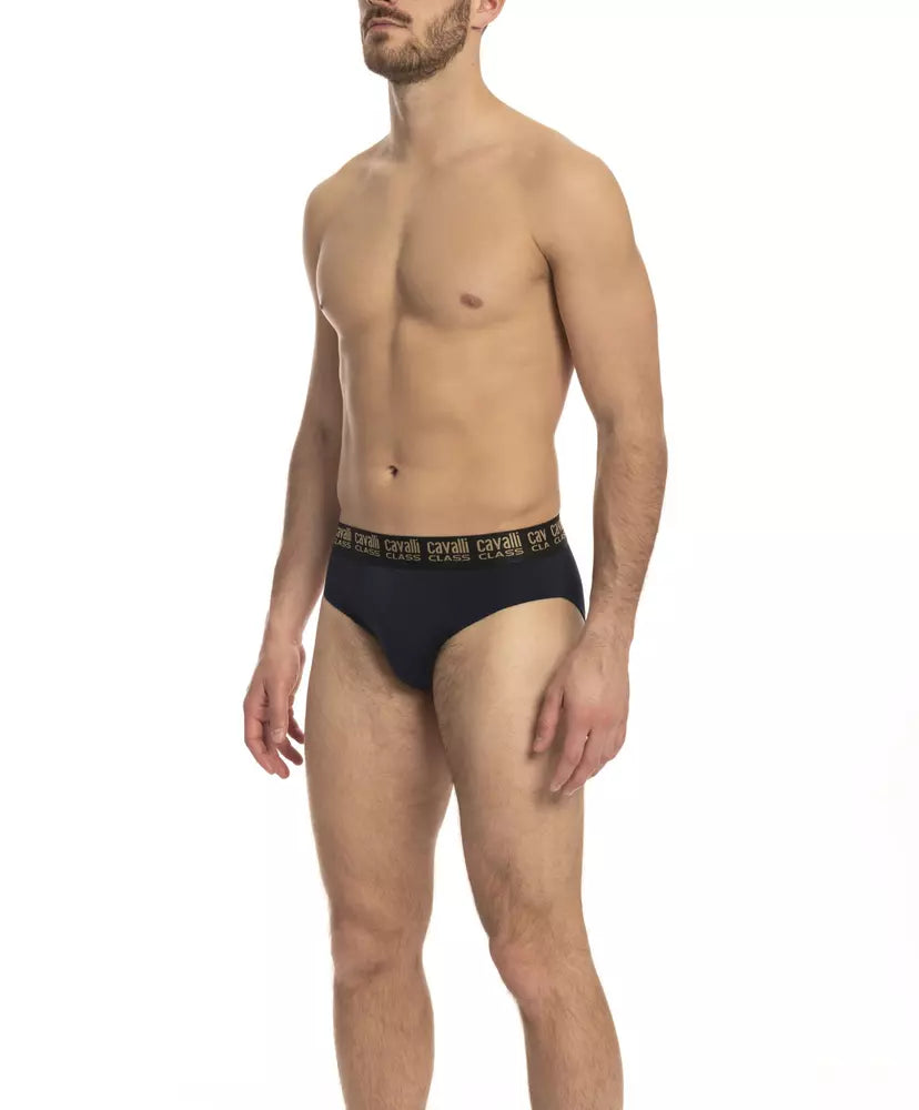 Cavalli Class Blue Cotton Men's Brief Pair -   -  Cavalli Class.