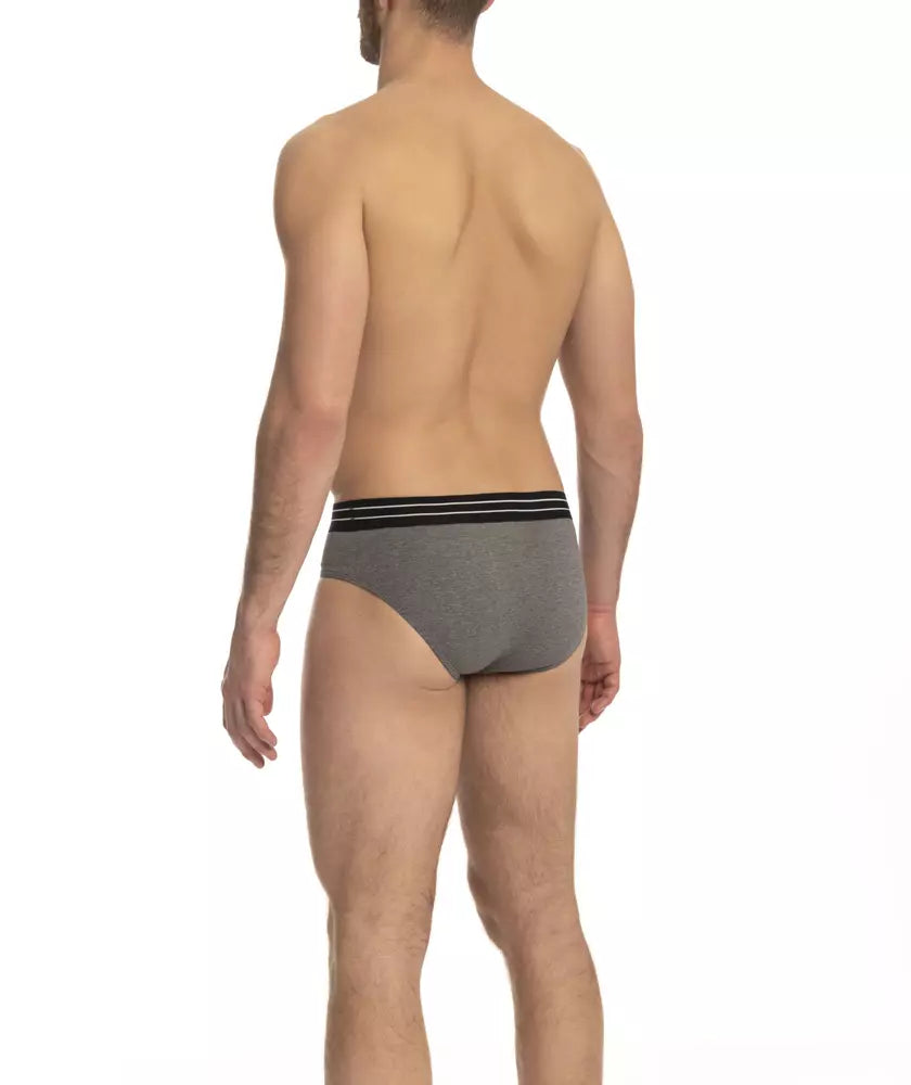Cavalli Class Gray Cotton Men's Underwear Pack -   -  Cavalli Class.