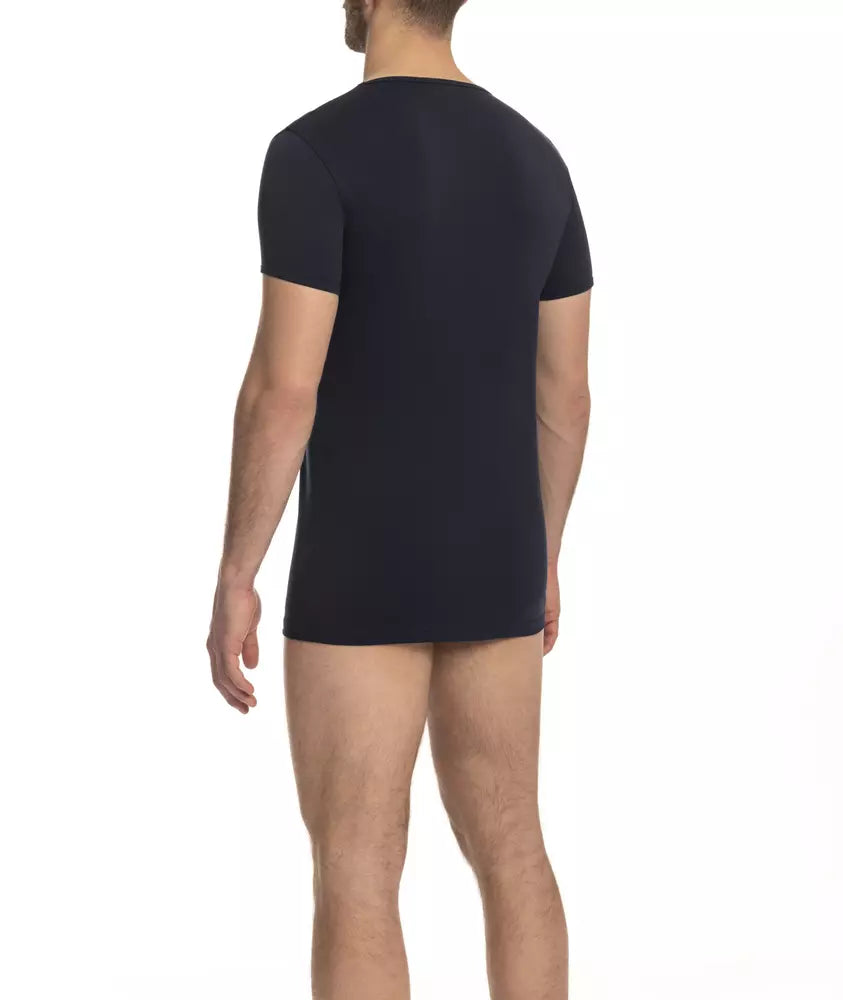 Cavalli Class Blue Cotton Men T-Shirt -   -  Cavalli Class.