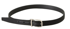 Dolce & Gabbana Black Canvas Leather Silver Logo Metal Buckle Belt -   -  Dolce & Gabbana.