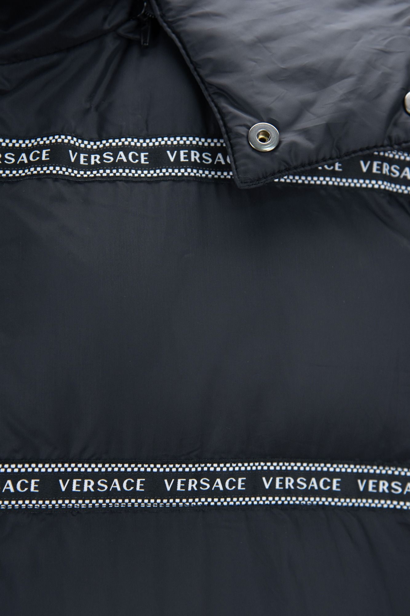 Versace Elegant Black Logo Band Vest with Detachable Hood -  Vests for Men Suits -  Versace.