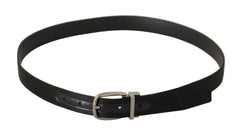 Dolce & Gabbana Black Calf Leather Silver Logo Metal Buckle Belt -   -  Dolce & Gabbana.